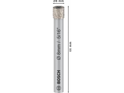 BOSCH PRO Száraz gyémántfúró 8 x 66 mm hengeres befogással
