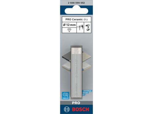 BOSCH PRO Száraz gyémántfúró 12 x 66 mm hengeres befogással