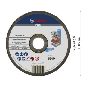   BOSCH PRO Vágókorong Multi Material 125 x 1,6 x 22,2 mm AC 46 S BF (oSa)