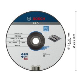   BOSCH PRO Vágókorong fémre 230 x 3,0 x 22,2 mm kúpos A 30 S BF