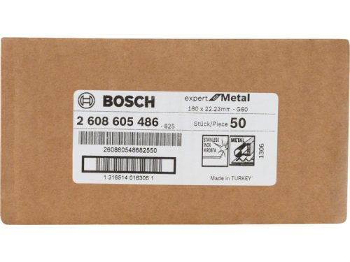 BOSCH Fíbertárcsa fémre 180 x 22,2 mm / P60