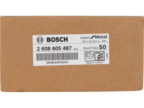BOSCH Fíbertárcsa fémre 180 x 22,2 mm / P80