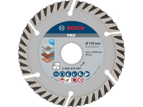 PRO Multi Material Gyémánt vágókorong 115 x 2,0 x 10 x 22,2 mm szegmentált