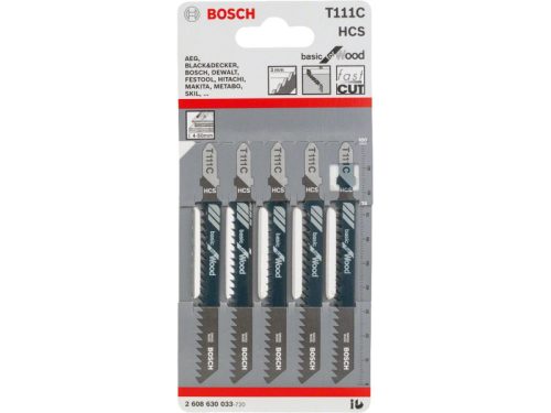 BOSCH Dekopírfűrészlap fához T 111 C 100/3,0 mm (5 db)