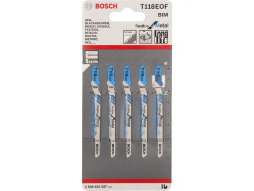 BOSCH Dekopírfűrészlap fémlemezhez T 118 EOF 83/1,5 mm bimetál (5 db)