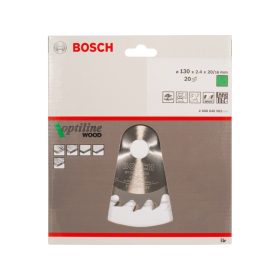   BOSCH Fűrésztárcsa fához 130 x 20/16 x 2,4 mm / 20T Optiline Wood ATB