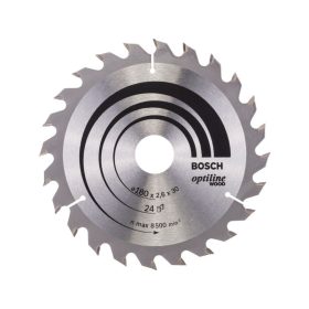   BOSCH Fűrésztárcsa fához 180 x 30/20 x 2,6 mm / 24T Optiline Wood ATB