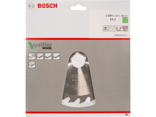 BOSCH Fűrésztárcsa fához 184 x 30 x 2,6 mm / 24T Optiline Wood ATB