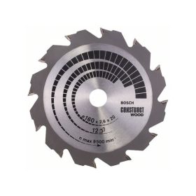   BOSCH Fűrésztárcsa fához 160 x 20/16 x 2,6 mm / 12T Construct Wood