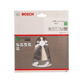   BOSCH Fűrésztárcsa fához 160 x 20/16 x 2,6 mm / 12T Optiline Wood ATB