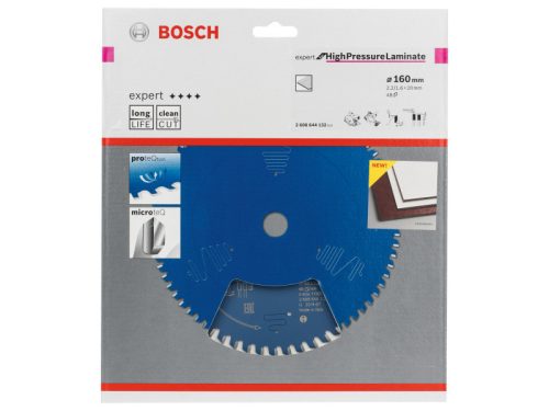 BOSCH Fűrésztárcsa laminált lapokhoz 160 x 20 x 2,2 mm / 48T Expert for High Pressure Laminate