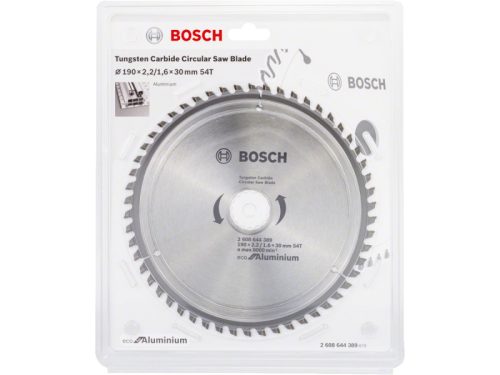 BOSCH Fűrésztárcsa alumíniumhoz 190 x 30 x 2,2 mm / 54T