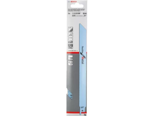 BOSCH Szablyafűrészlap fémre S 1122 BF 225 mm / 14TPI bimetál (5 db)
