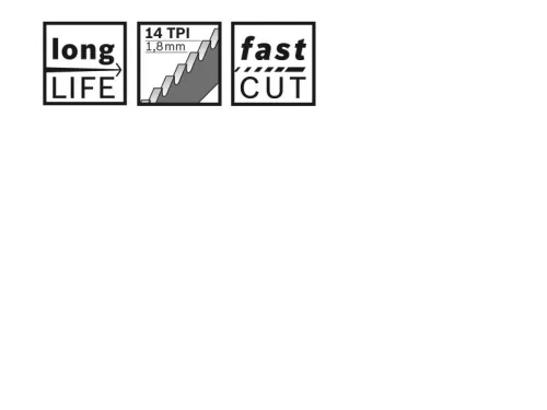 BOSCH Szablyafűrészlap fémre S 922 BF 150 mm / 14TPI bimetál Flexible for Metal (100 db)