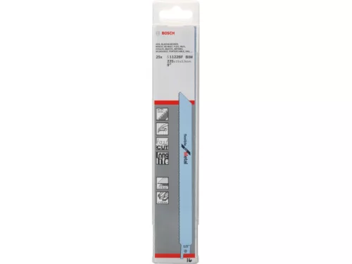 BOSCH Szablyafűrészlap fémre S 1122 BF 225 mm / 14TPI bimetál (25 db)