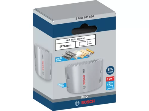 BOSCH PRO Körkivágó 76 mm (8% kobalttal) menetes Multi Material