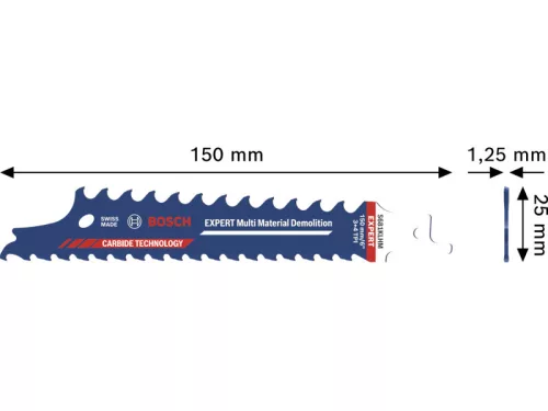 BOSCH EXPERT Szablyafűrészlap S681KLHM 150 mm / 3+4 TPI karbidfogas Multi material Demolution