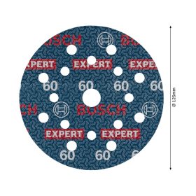   BOSCH EXPERT O780 Foil Tépőzáras csiszolótárcsa 125 mm / P60 kerámiaszemcsés (6 db)