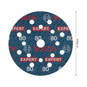   BOSCH EXPERT O780 Foil Tépőzáras csiszolótárcsa 125 mm / P80 kerámiaszemcsés (6 db)