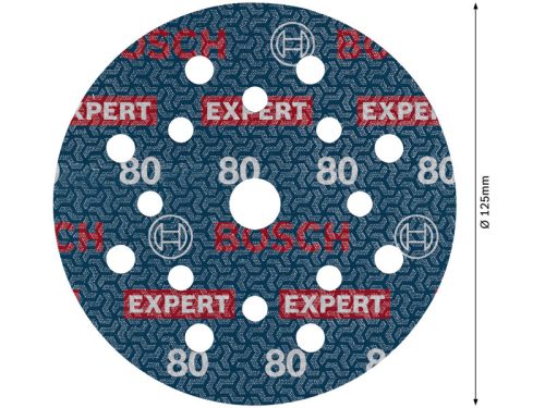 BOSCH EXPERT O780 Foil Tépőzáras csiszolótárcsa 125 mm / P80 kerámiaszemcsés (6 db)