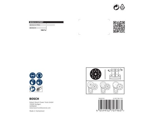 BOSCH EXPERT O780 Foil Tépőzáras csiszolótárcsa 125 mm / P80 kerámiaszemcsés (6 db)