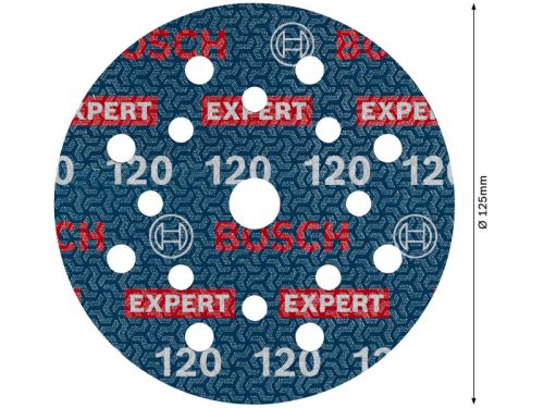 BOSCH EXPERT O780 Foil Tépőzáras csiszolótárcsa 125 mm / P120 kerámiaszemcsés (6 db)