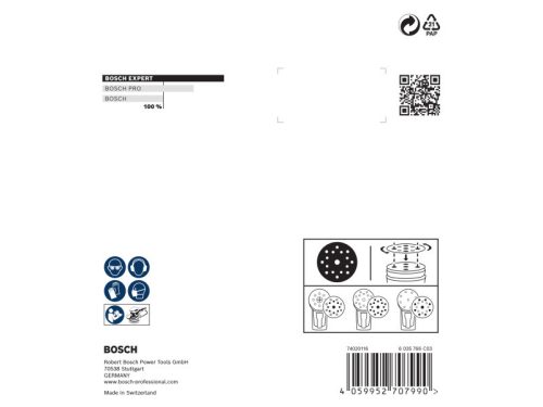 BOSCH EXPERT O780 Foil Tépőzáras csiszolótárcsa 125 mm / P120 kerámiaszemcsés (6 db)