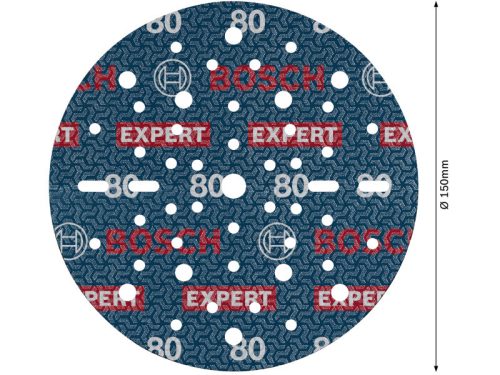 BOSCH EXPERT O780 Foil Tépőzáras csiszolótárcsa 150 mm / P80 kerámiaszemcsés (6 db)
