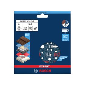   BOSCH EXPERT O780 Foil Tépőzáras csiszolótárcsa 150 mm / P180 kerámiaszemcsés (6 db)