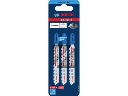 BOSCH EXPERT Dekopírfűrészlap rozsdamentes acéllapokhoz T155HHM 92 mm / 2,54TPI (3 db)