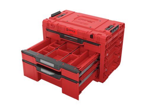 QBRICK SYSTEM PRIME 3 Fiókos szerszámosláda Red Ultra HD