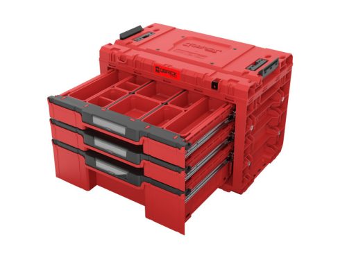QBRICK SYSTEM PRIME 3 Fiókos szerszámosláda Red Ultra HD