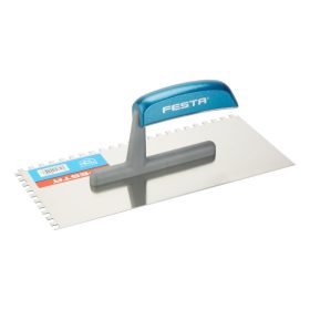   FESTA Fogazott glettvas 130 x 280 mm inox 6 x 6 mm műanyag nyéllel