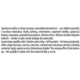 FESTA Habarcs keverőszár M14 120 x 600 mm balos