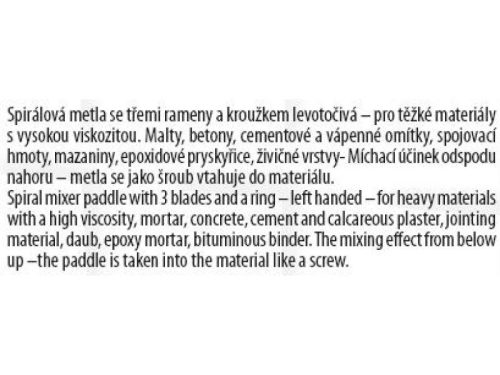 FESTA Habarcs keverőszár M14 120 x 600 mm balos