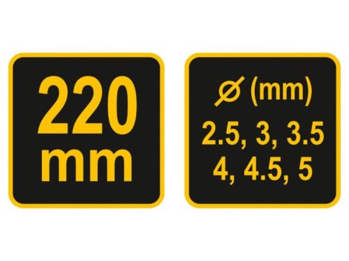 VOREL Bőrlyukasztó fogó revolveres 220 mm 2,5-5 mm