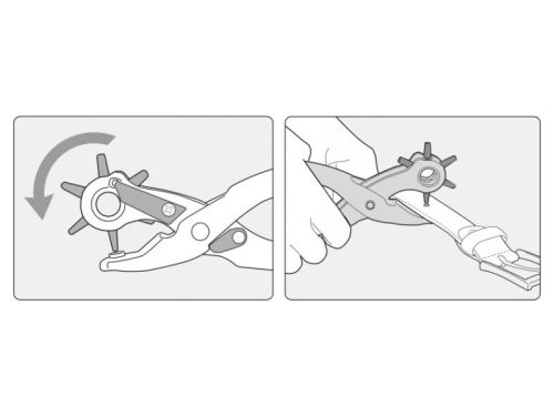 VOREL Bőrlyukasztó fogó revolveres 220 mm 2,5-5 mm