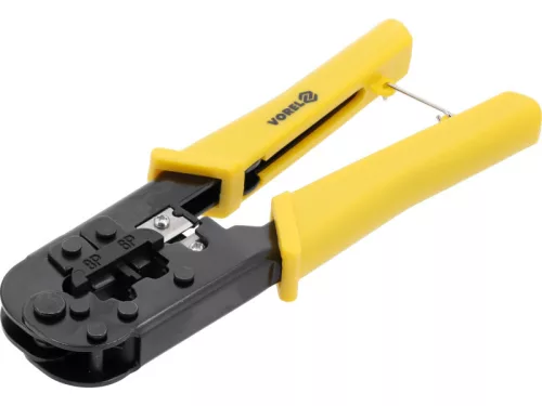 VOREL Krimpelő fogó UTP hálózati/RJ45 és telefon/RJ11 kábelekhez