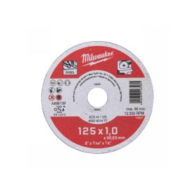   MILWAUKEE Vágókorong fémre 125 x 1,0 x 22,2 mm egyenes SCS41