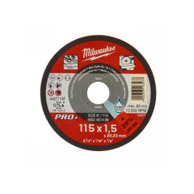   MILWAUKEE Vágókorong fémre 115 x 1,5 x 22,2 mm inox egyenes SC41 PRO+
