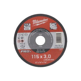   MILWAUKEE Vágókorong fémre 115 x 3,0 x 22,2 mm egyenes SC41 PRO+