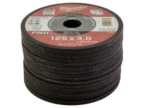 MILWAUKEE Vágókorong fémre 125 x 3,0 x 22,2 mm egyenes SC41 PRO+