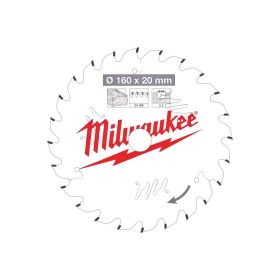 MILWAUKEE Fűrésztárcsa fához 160 x 20 x 2,2 mm /24T ATB