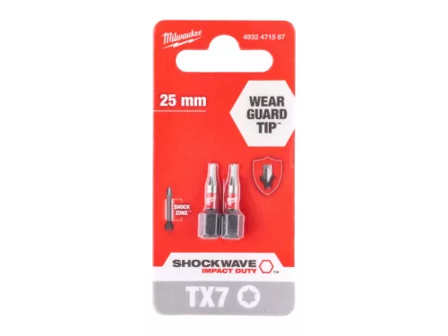 MILWAUKEE Shockwave bit TX7 25 mm (2 db)