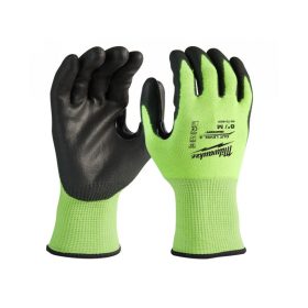   MILWAUKEE Munkavédelmi kesztyű vágásbiztos 3-as szint M/8 Hi-Vis