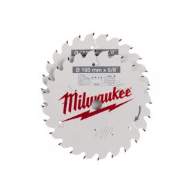   MILWAUKEE Fűrésztárcsa fához 165 x 15,87 x 1,6 mm / 24T (2db)
