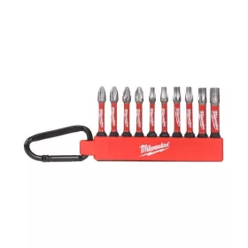   MILWAUKEE Bithegy készlet karabínerrel 10 részes 1/4" Hex Shockwave™