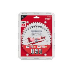   MILWAUKEE Fűrésztárcsa fához 165 x 20 x 1,6 mm /40T ATB (2 db)