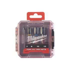   MILWAUKEE SHOCKWAVE™ Csavarbehajtó készlet 4 részes 7 / 8 / 10 / 13 x 65 mm 1/4" Hex mágneses