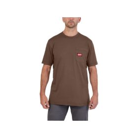 MILWAUKEE Rövid ujjú zsebes póló barna WTSSBR XL